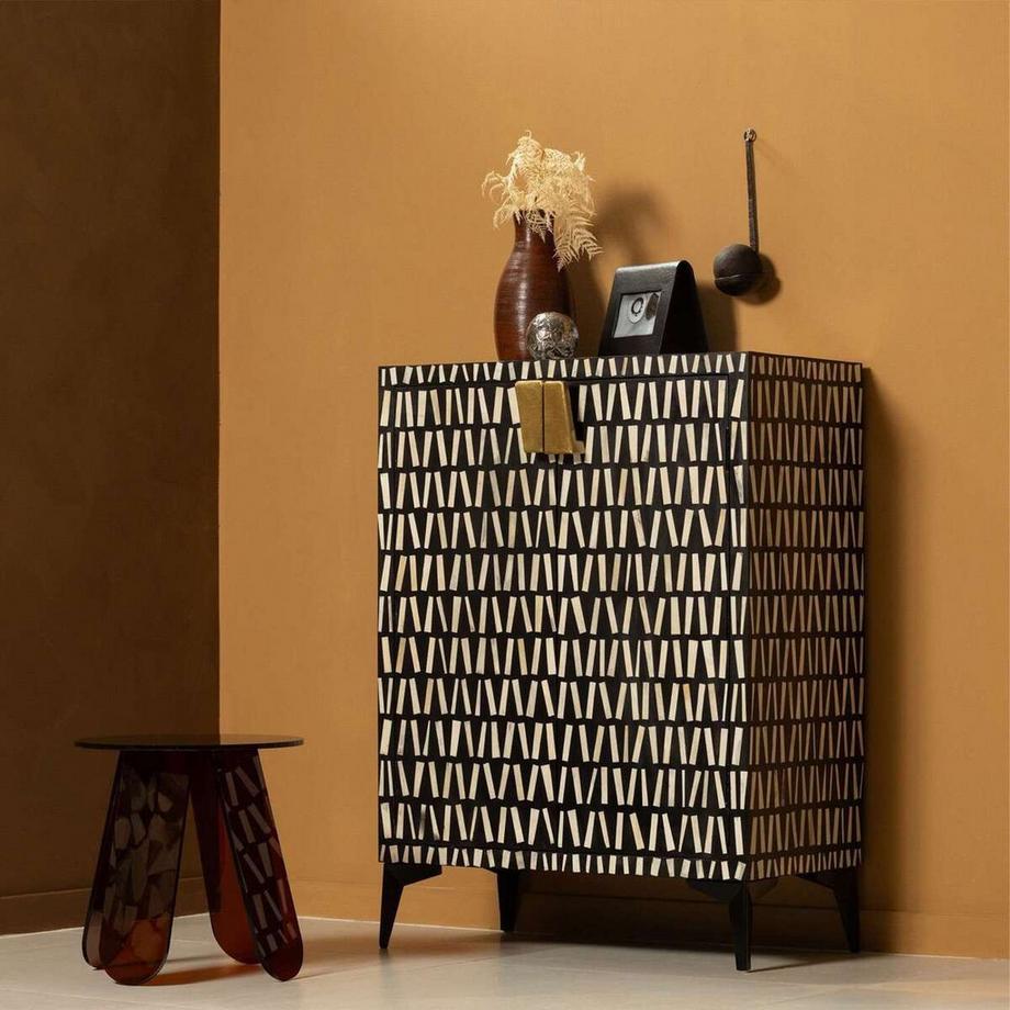 mutoni Armoire Menne noir/blanc 108x81  