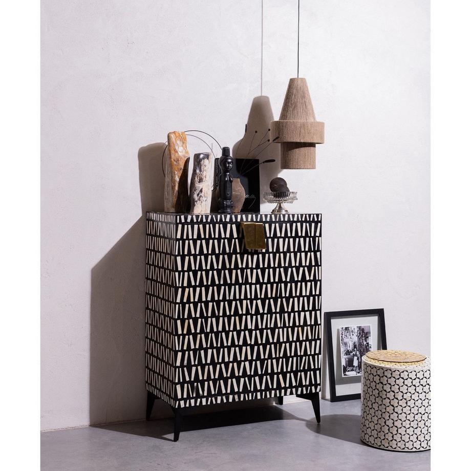 mutoni Armoire Menne noir/blanc 108x81  