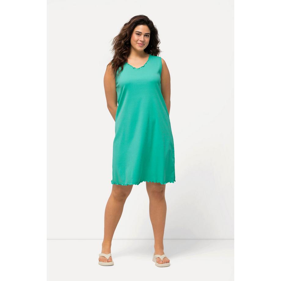 Ulla Popken A-Linie ärmelloses V-Ausschnitt Kleid  