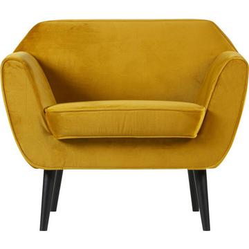 Fauteuil Rocco velours ocre