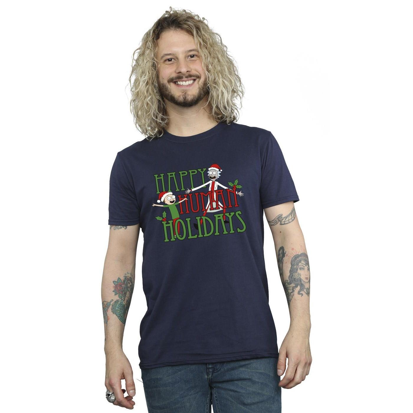 Rick And Morty Happy Human Holidays T-Shirt  