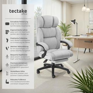 Tectake Sedia da ufficio Jillien Imbottitura spessa con morbido rivestimento in velluto  