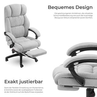 Tectake Sedia da ufficio Jillien Imbottitura spessa con morbido rivestimento in velluto  