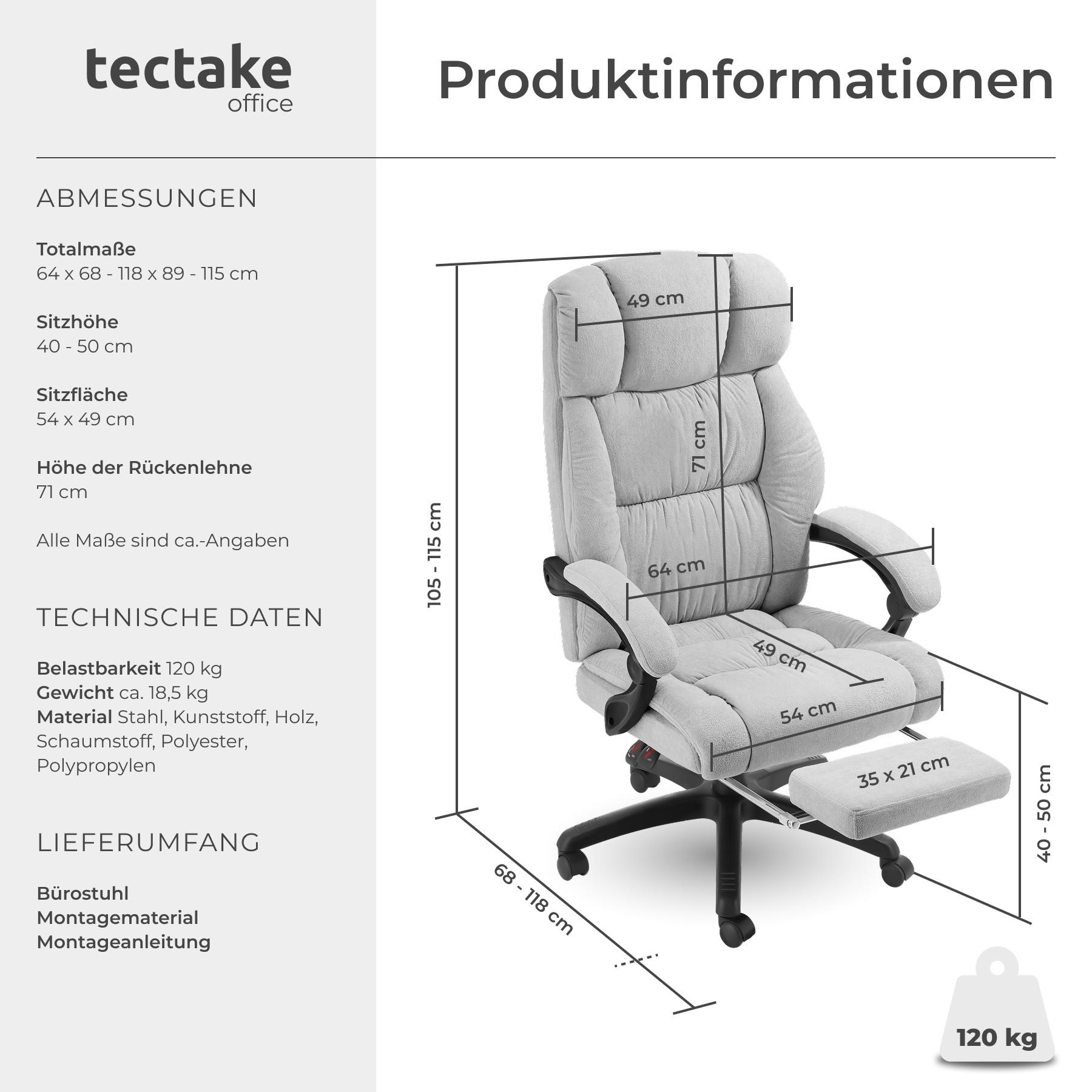 Tectake Sedia da ufficio Jillien Imbottitura spessa con morbido rivestimento in velluto  