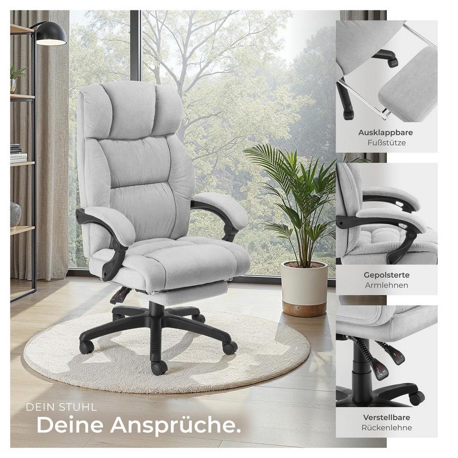 Tectake Sedia da ufficio Jillien Imbottitura spessa con morbido rivestimento in velluto  