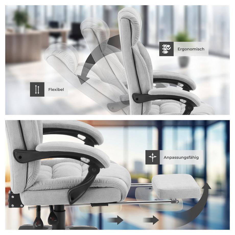 Tectake Sedia da ufficio Jillien Imbottitura spessa con morbido rivestimento in velluto  