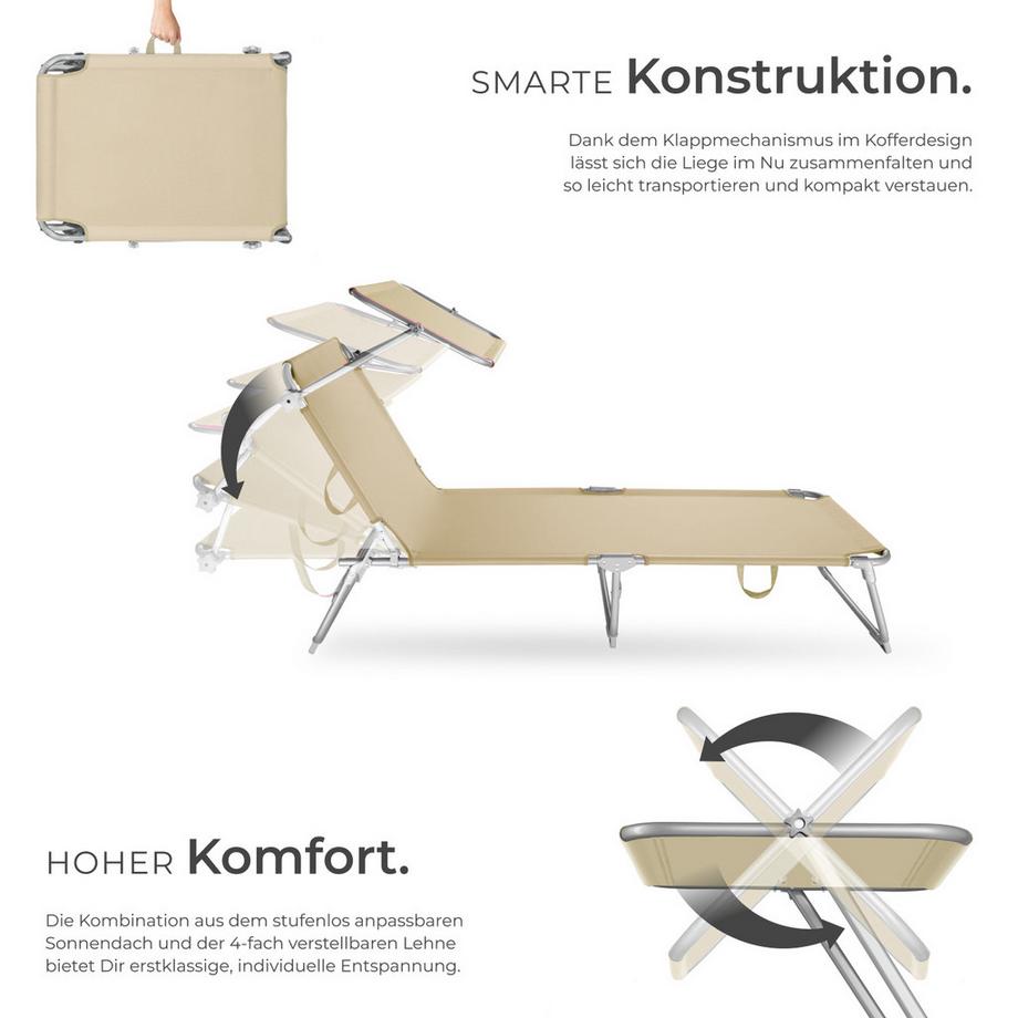 Tectake Lettino prendisole   pieghevole  