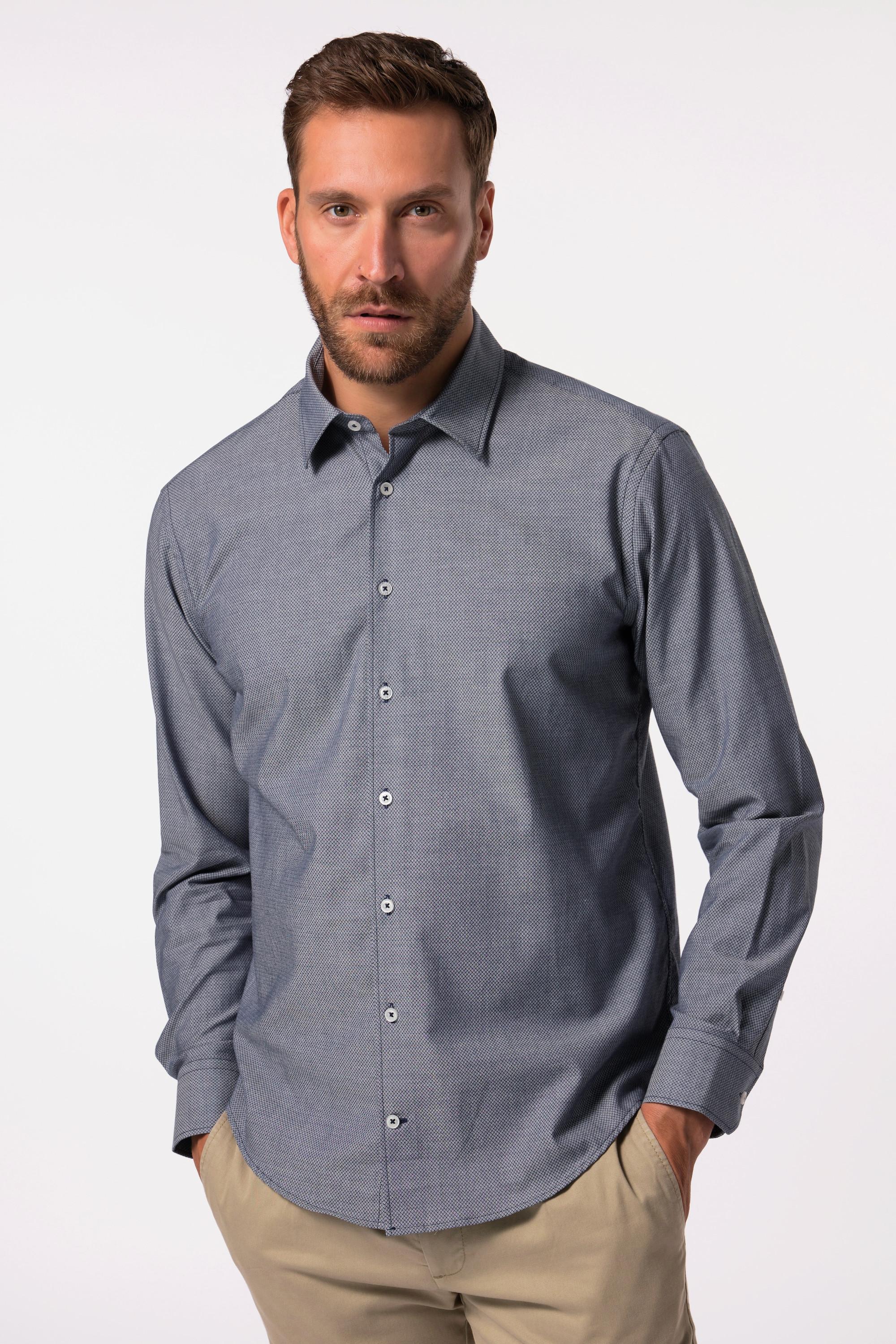 JP1880  Chemise de ville, manches longues, imprimé minimaliste, col Kent, coupe Modern Fit - jusqu'au 8&nbsp;XL 