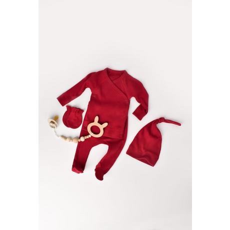 BabyCosy Organic  4 Stk Set, Hose, T-shirt, Mütze, Fausthandschuhe 