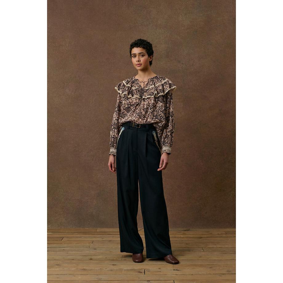 Louise-Misha Blouse imprimé floral à volants  