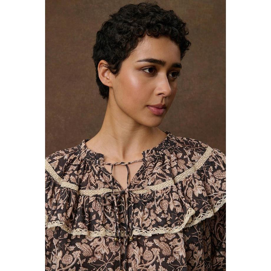 Louise-Misha Blouse imprimé floral à volants  