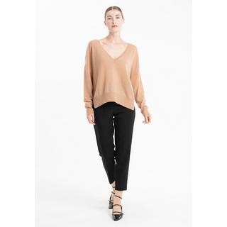 Studio Cashmere8  NAMI 23 Pull col V avec bande couleur - 100% cachemire 