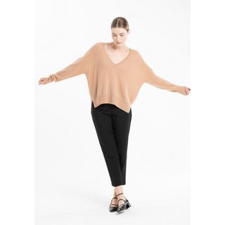 Studio Cashmere8  NAMI 23 Pull col V avec bande couleur - 100% cachemire 