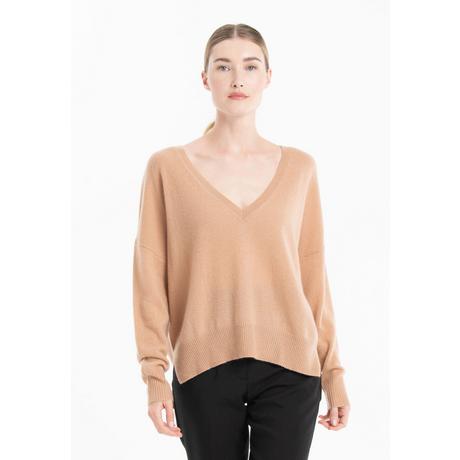 Studio Cashmere8  NAMI 23 Pull col V avec bande couleur - 100% cachemire 