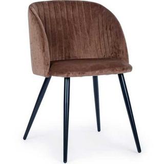 mutoni Chaise Queen en velours couleur rouille  