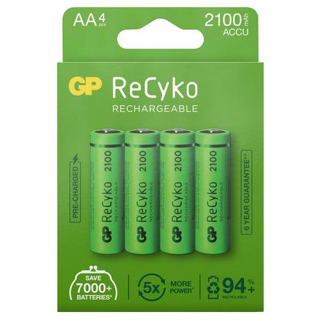 GP Batteries  AA ReCyko GP 2100 mAh NI-MH – 4er-Pack 