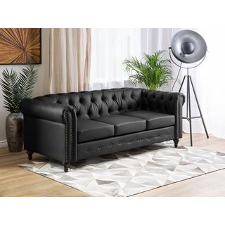 Beliani Divano 3 posti en Pelle sintetica Industriale CHESTERFIELD  