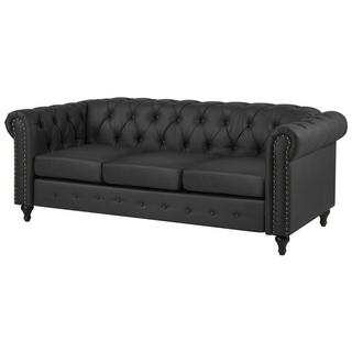 Beliani Divano 3 posti en Pelle sintetica Industriale CHESTERFIELD  