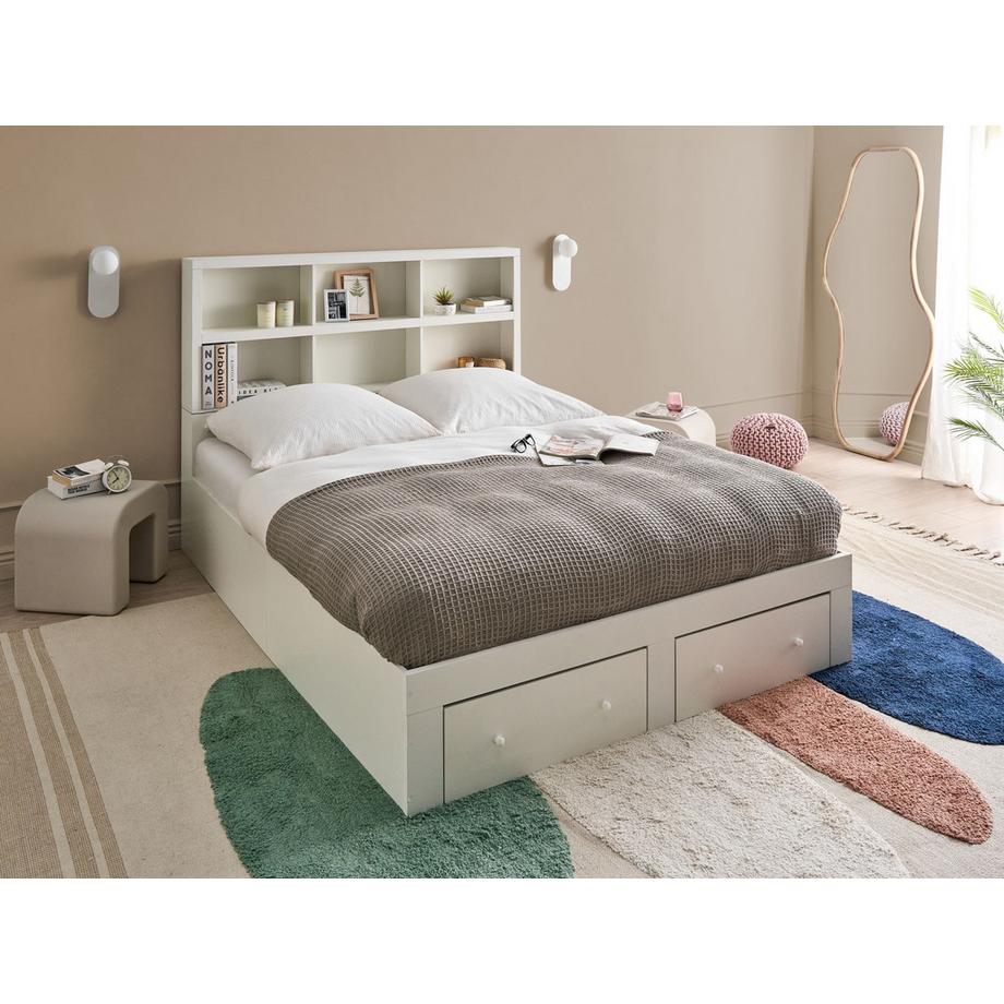 Beliani Lit avec tiroirs de rangement en MDF Scandinave TARARE  