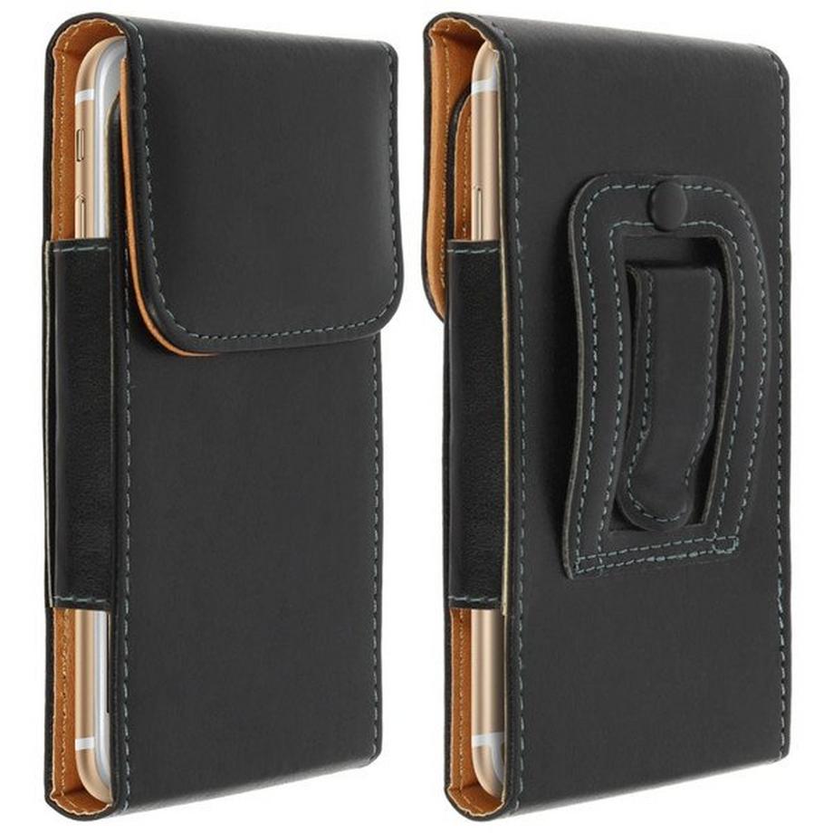 Housse Ceinture Cuir Noir Smartphone L