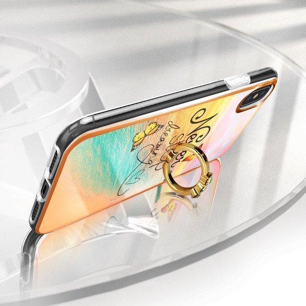 Avizar  Coque Anneau iPhone X et XS Motif Plage 