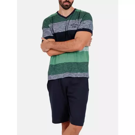Admas Pyjama-Shorts T-Shirt Scratch Antonio Miro grün  Grün