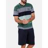 Admas Pyjama-Shorts T-Shirt Scratch Antonio Miro grün  Grün