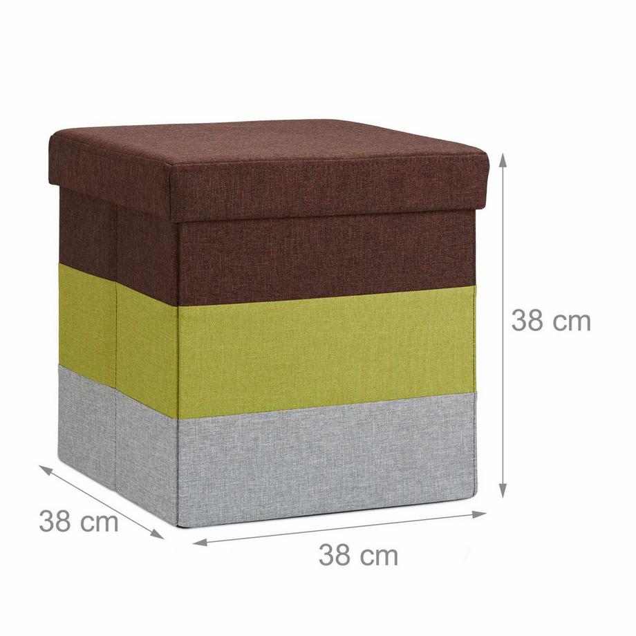 B2X Gepolsterter Hocker mit bunten Streifen  