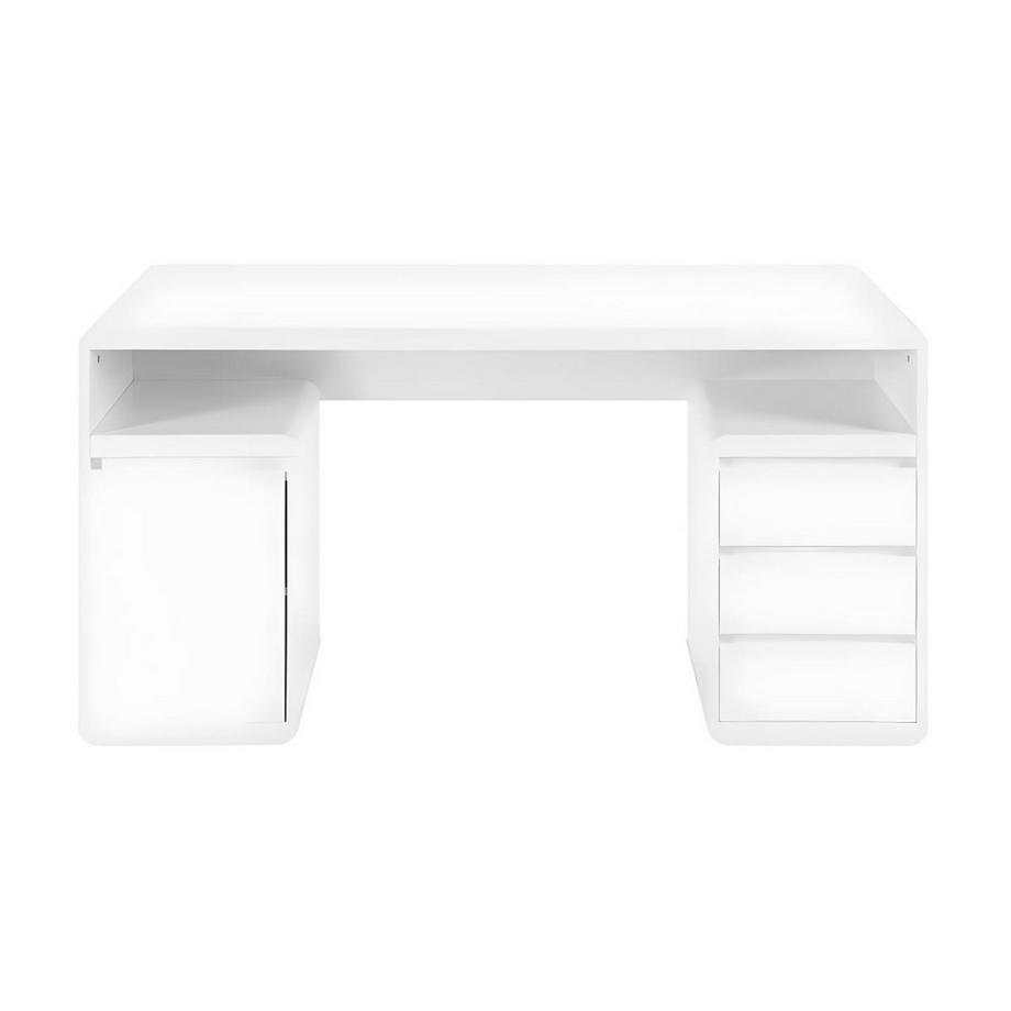 Vente-unique Scrivania con cassetti in MDF laccato bianco SERGUEI  