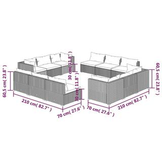 VidaXL set salotto da giardino Polirattan  