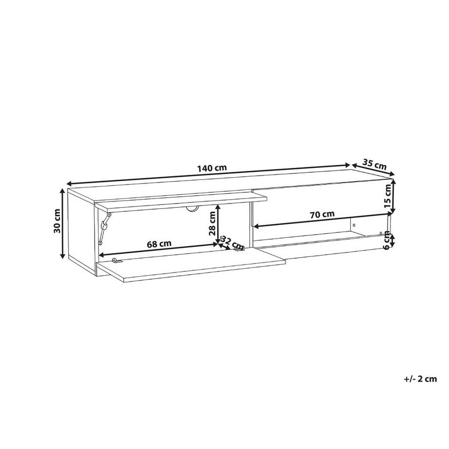Beliani Meuble TV avec LED en MDF Moderne EDMONTON  