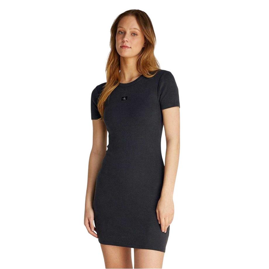 Calvin Klein  Robe Courte Motiftyle Côtelé 