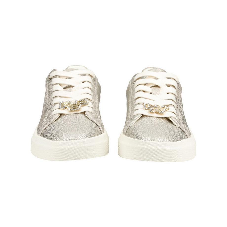 REPLAY Sneaker metallica con dettaglio logo  