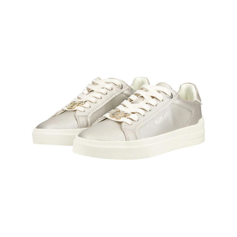 REPLAY Sneaker metallica con dettaglio logo  