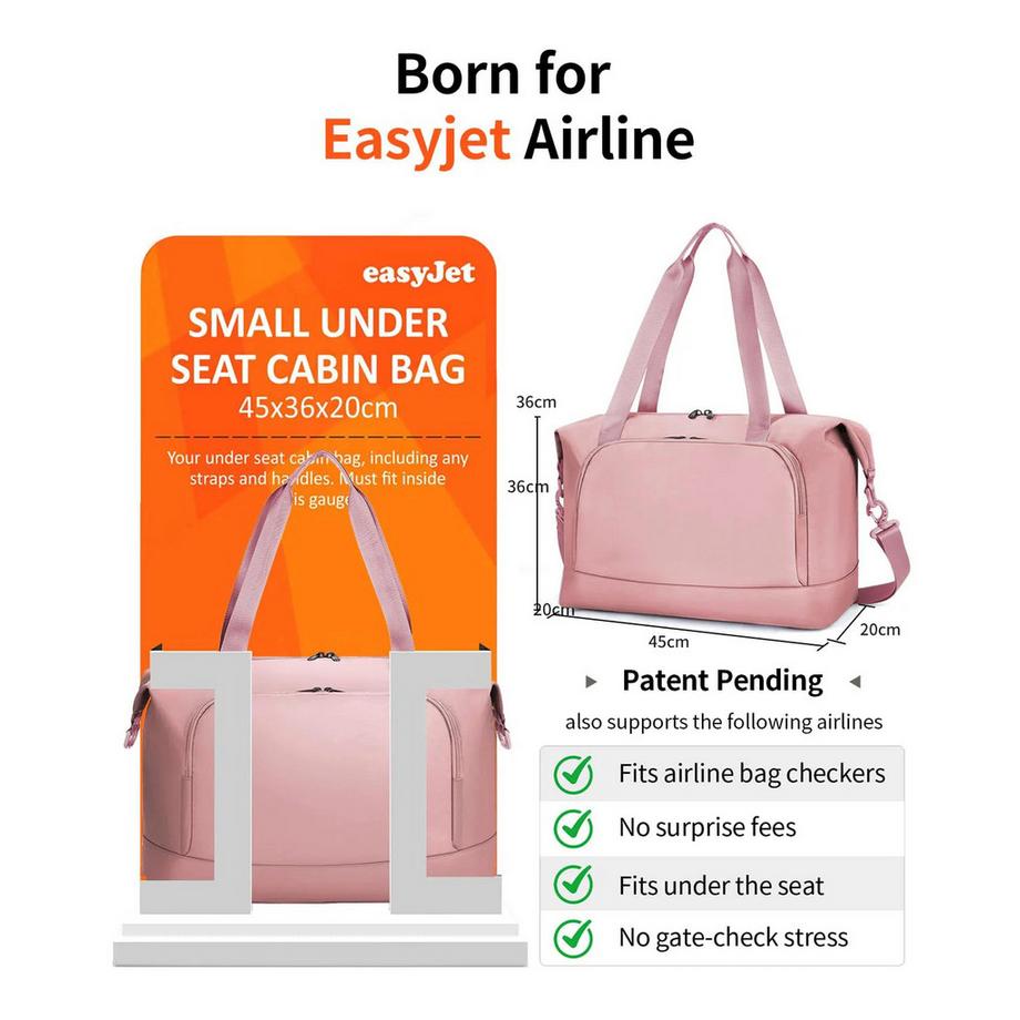Only-bags.store Faltbare Handgepäcktasche für Untersitz im Flugzeug  