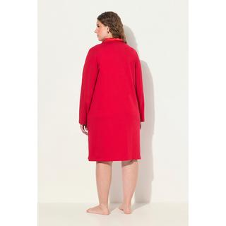 Ulla Popken Chemise de nuit Col Détails en satin Manches longues  