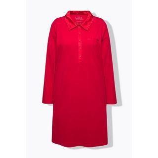 Ulla Popken Chemise de nuit Col Détails en satin Manches longues  