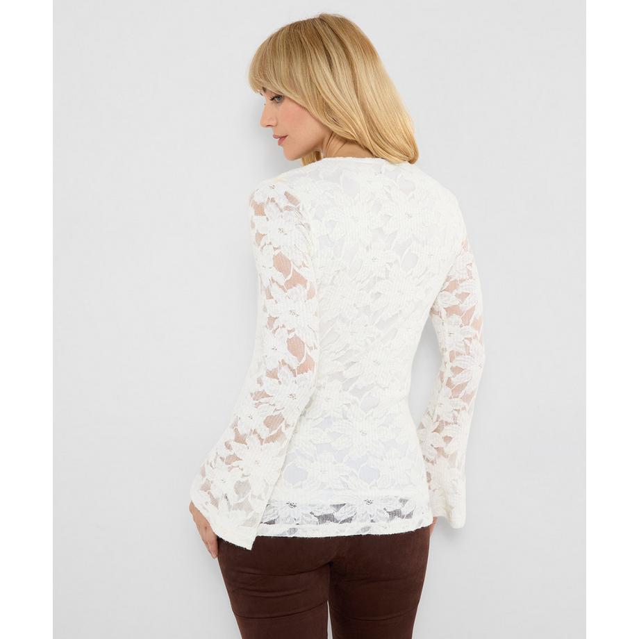 Joe Browns Henley en Dentelle Extensible Texturée à Manches Larges Esme  