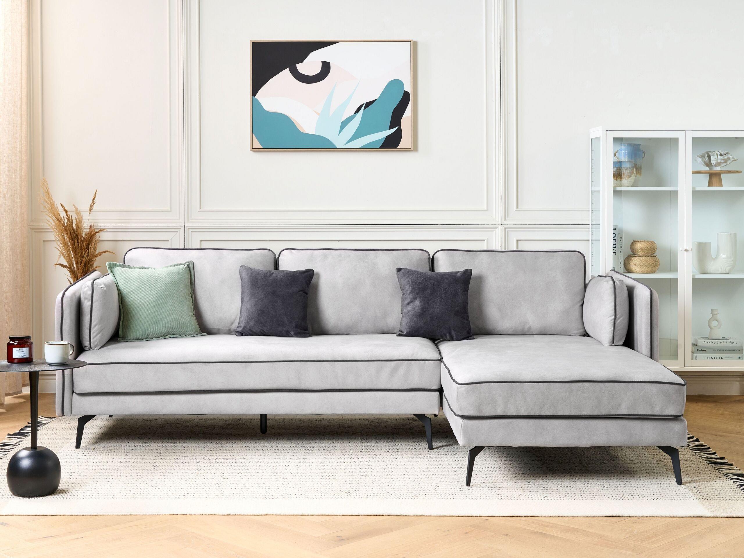 Beliani Ecksofa aus Samtstoff Modern ALTAN  