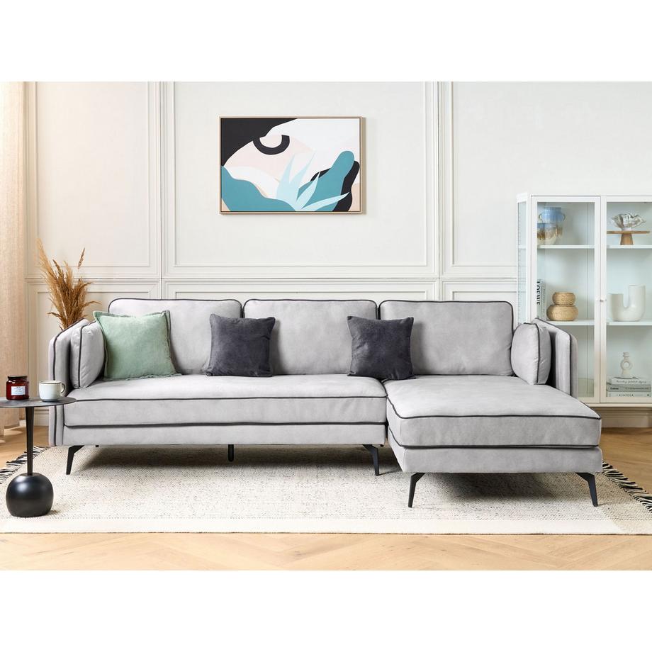 Beliani Divano angolare en Velluto Moderno ALTAN  