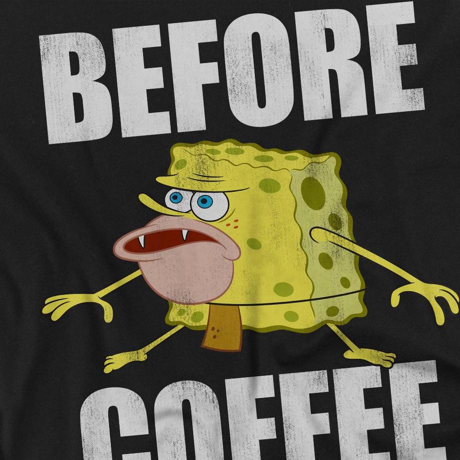 Nickelodeon Before Coffee Meme Maglietta  