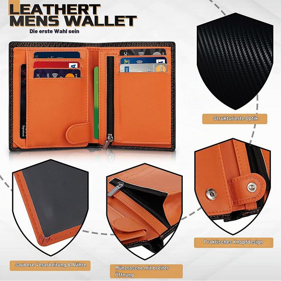 Only-bags.store  Portefeuilles, Portefeuille en cuir bloquant la RFID avec 13 porte-cartes 