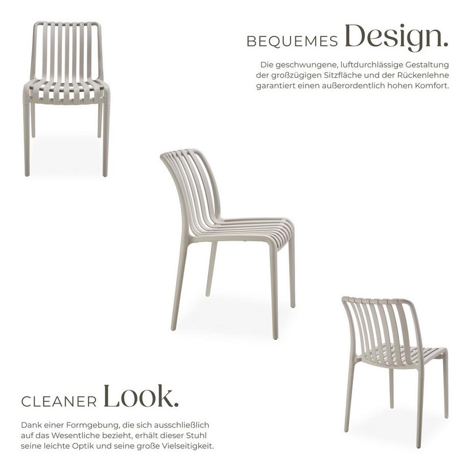 Tectake Chaises de jardin ALCUDIA résistant aux intempéries et aux UV  