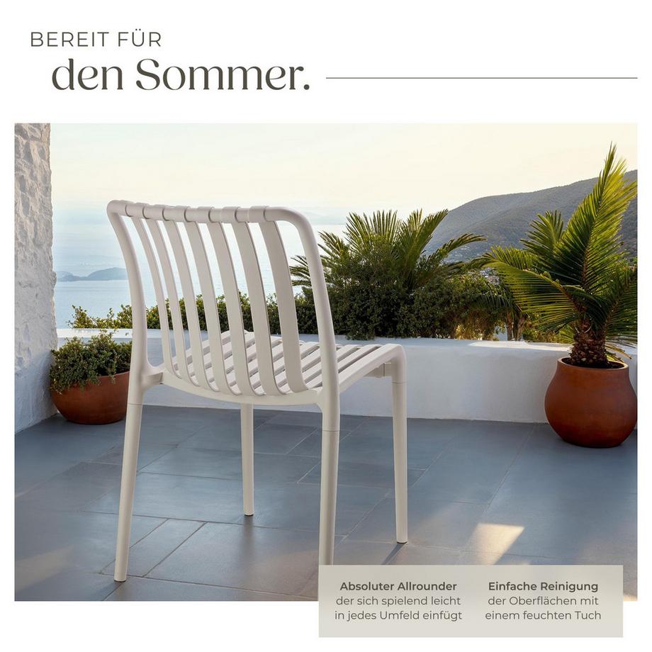 Tectake Chaises de jardin ALCUDIA résistant aux intempéries et aux UV  