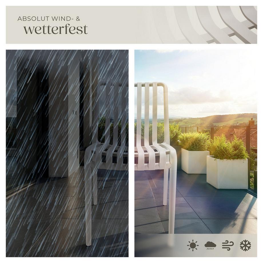 Tectake Chaises de jardin ALCUDIA résistant aux intempéries et aux UV  