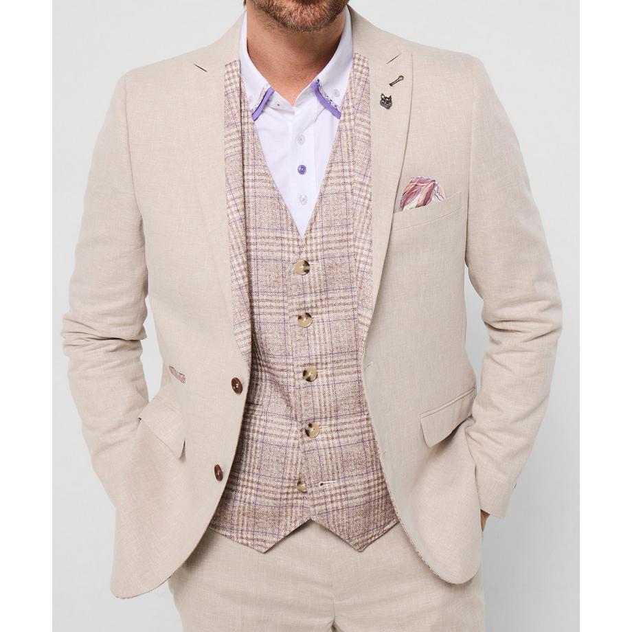 Joe Browns Leinenmix Blazer mit Blumenfutter und spitzem Revers  