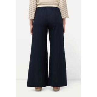 Ulla Popken  Pantaloni palazzo in lino misto con cintura elastica e taglio della gamba ampio 