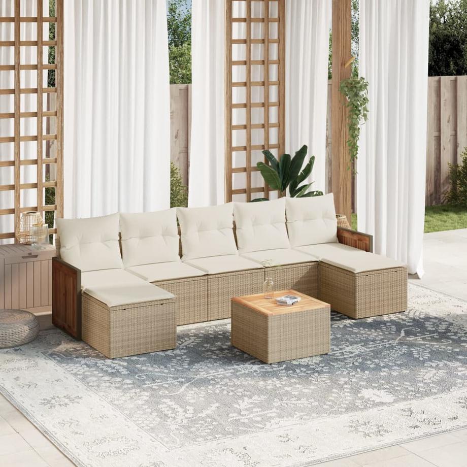 VidaXL set divano da giardino Polirattan  