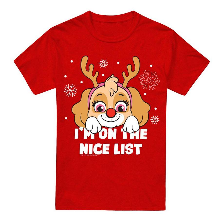 PAW PATROL Nice Christmas Bedrucktes Kurzarm T-Shirt  