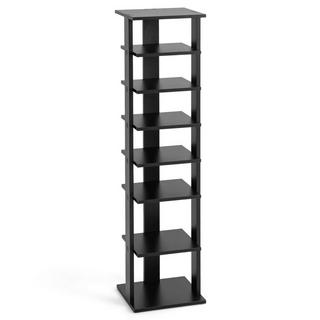 Northix Schuhregal aus Holz 8-stöckiges Schuhregal Schuh-Organizer vertikal 27,5x26,5x110cm Schwarz  
